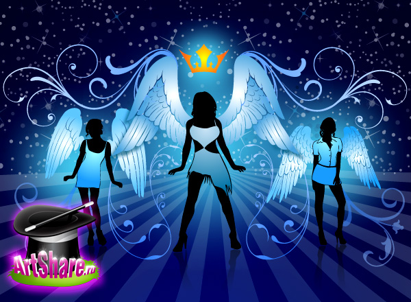 free vector Night Angels Free Vector Illustration